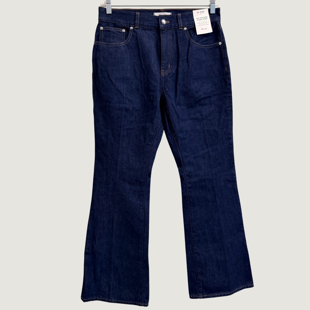 Madewell The Petite Vintage Flare Jean High Rise Dark Rinse Wash Rigid 29P- NEW